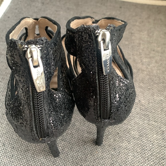 Coach Ludlow Black Women's Glitter Sparkle Open-toe Stiletto Heels - Picture 16 of 16